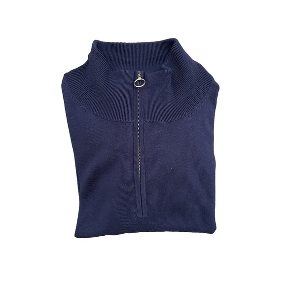 G/Fore 1/4 Zip Sweater Mens X Large Navy Silk Wool Blend Long